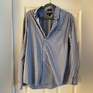 Banana Republic Men's Navy Checkered Shirt